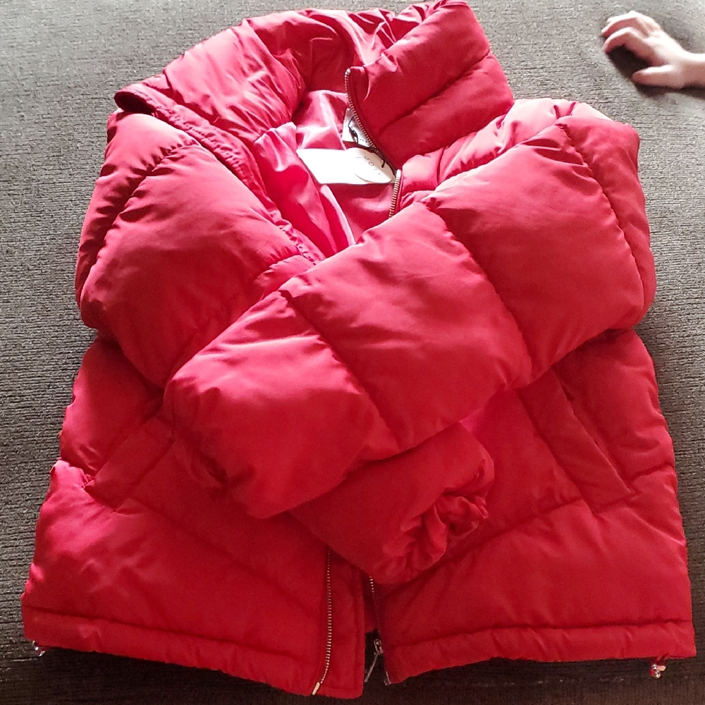Stradivarius Women's Red Puffer Jacket